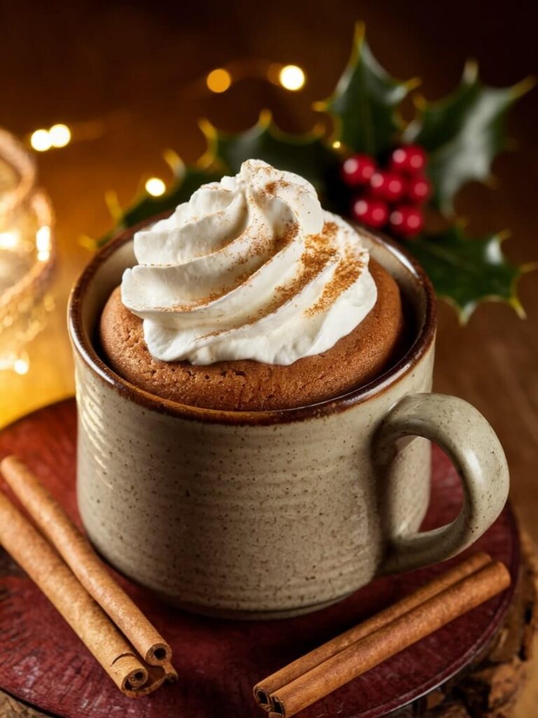 Cinnamon-Spiced Holiday Mug Cake