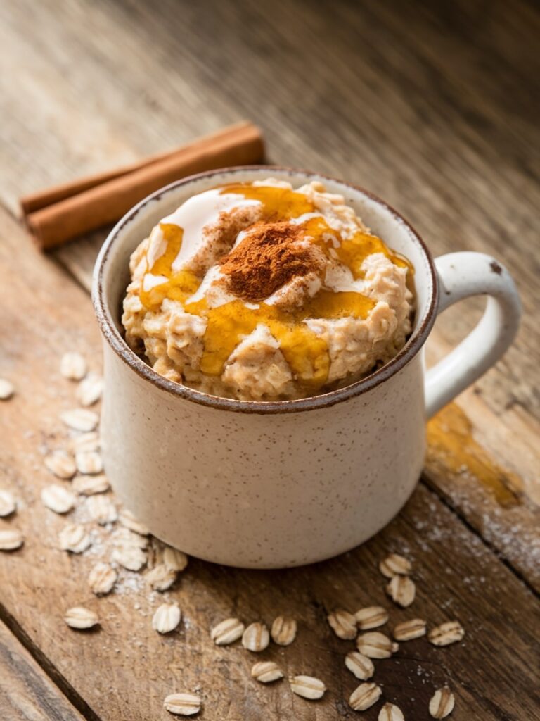 Cinnamon Swirl Oatmeal Mug Cake