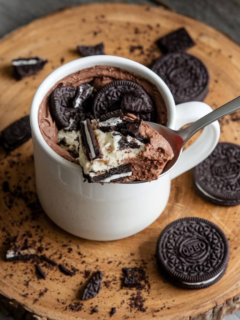 Cookies and Cream Mug Cake Indulgence