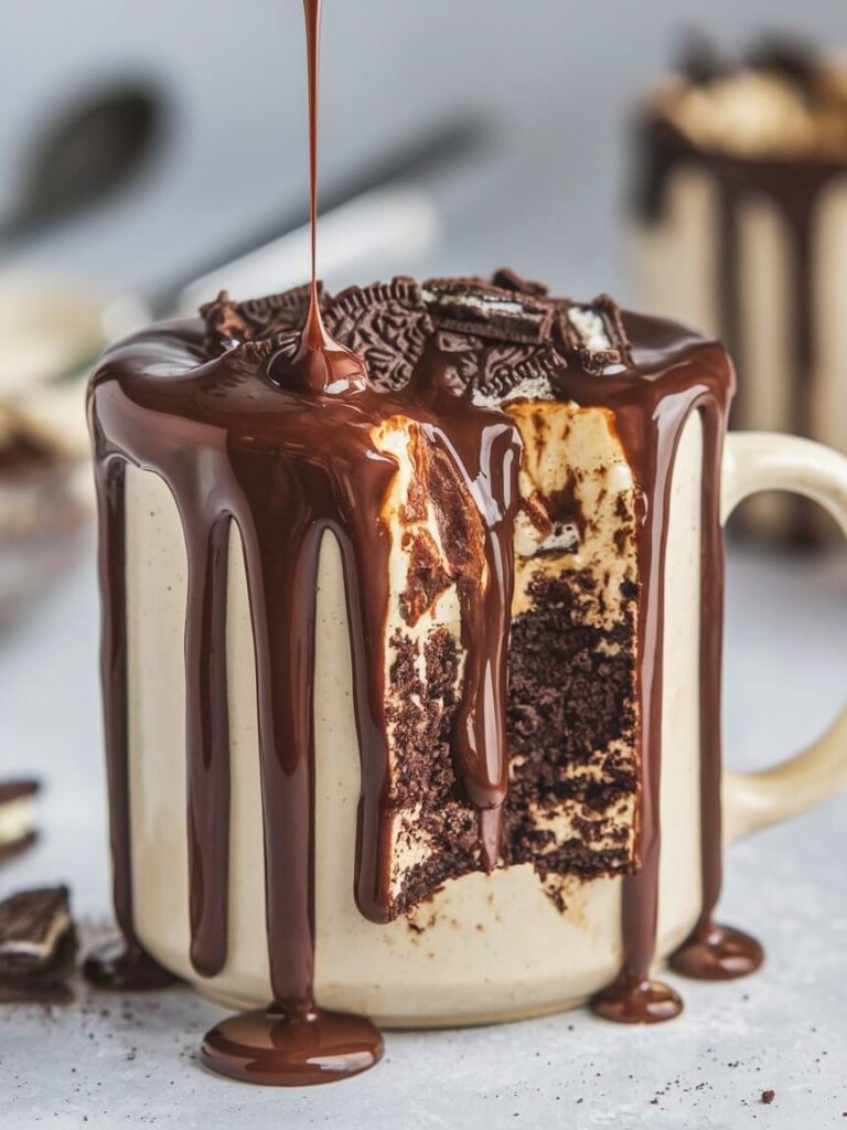 Decadent Chocolate Drizzle Mug Cake