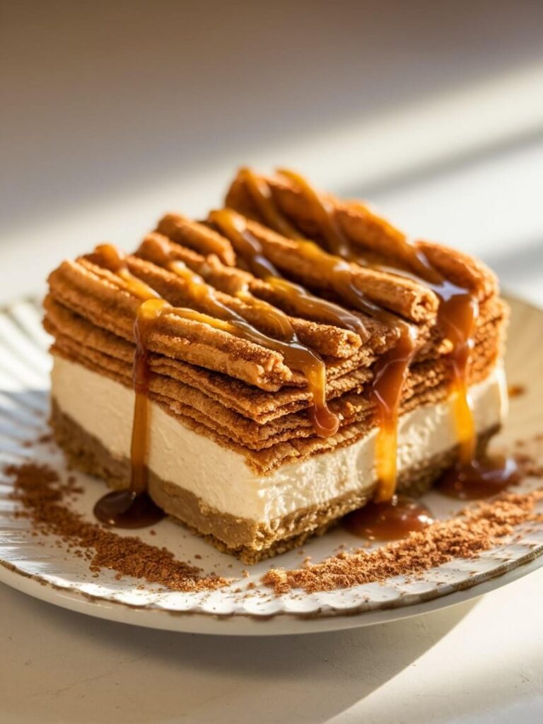 Drizzled Churro Cheesecake Delight