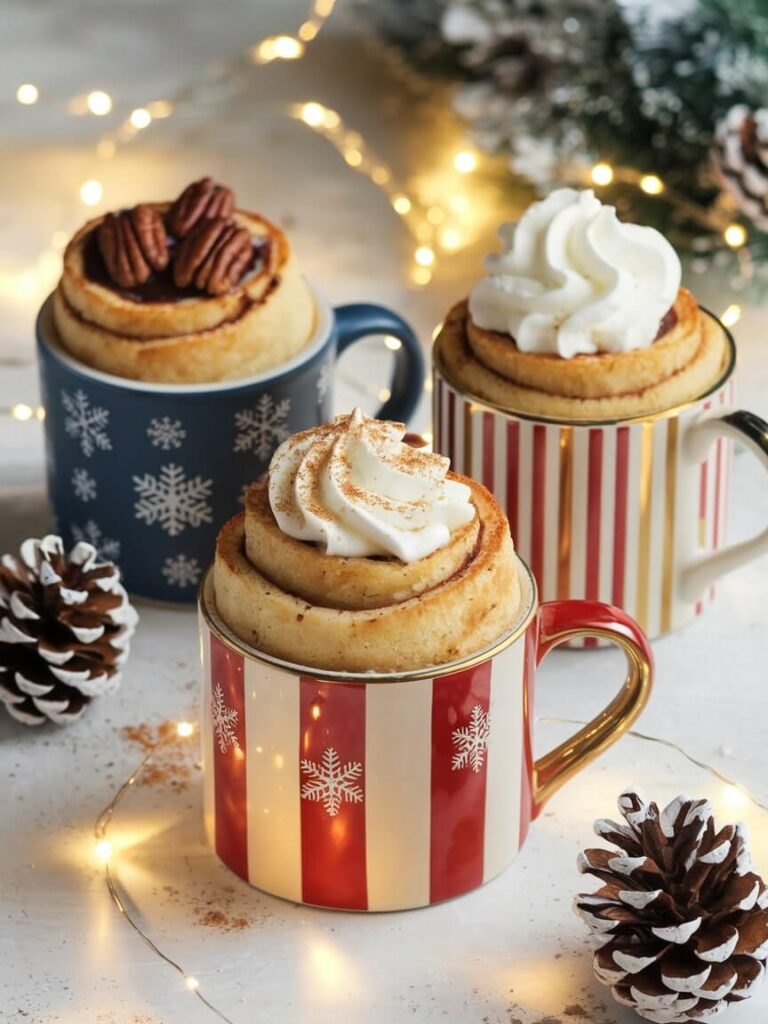 Festive Cinnamon Mug Cakes Trio