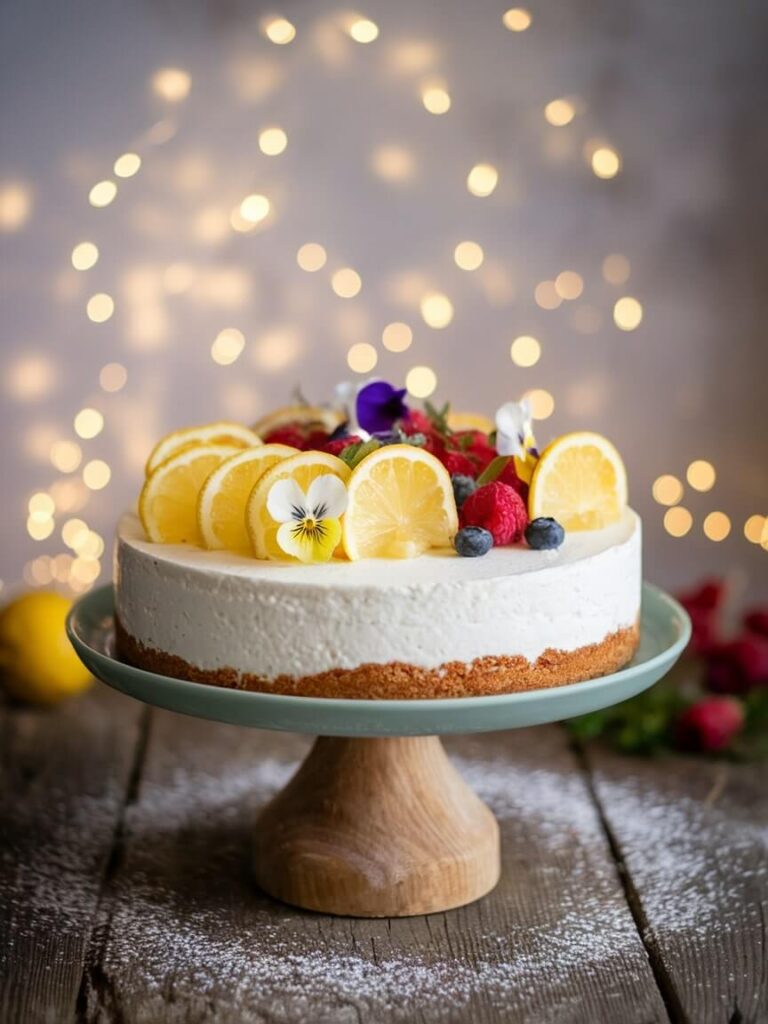 Festive Citrus Berry Cheesecake