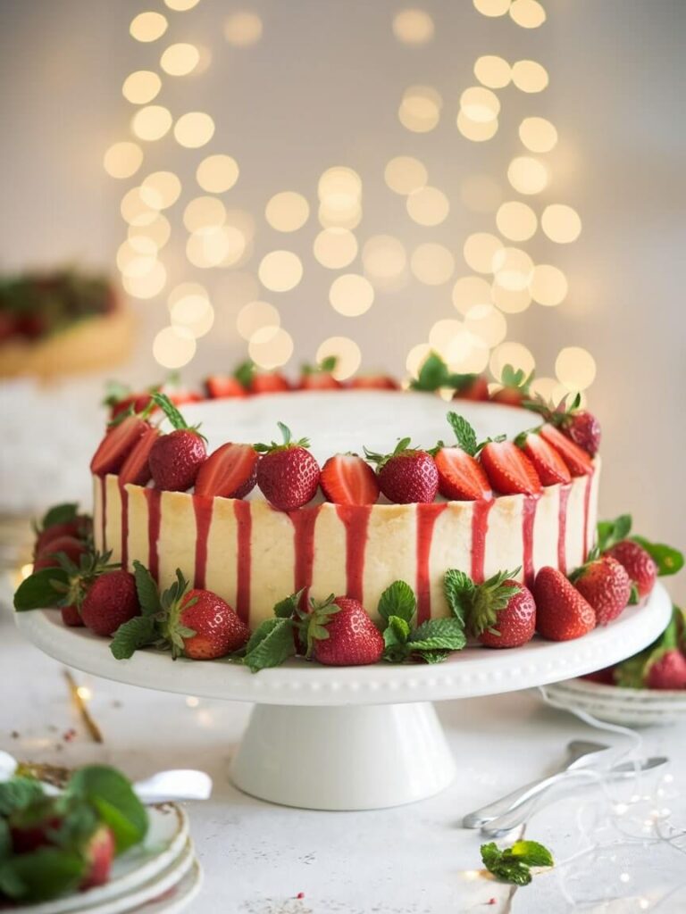 Festive Strawberry Celebration Cake