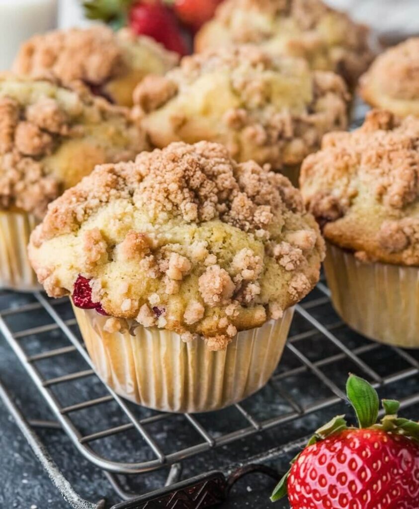 Golden Strawberry Muffin Batch