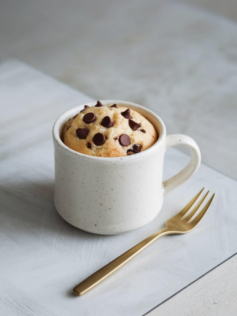 Minimalist Chocolate Chip Mug Cake