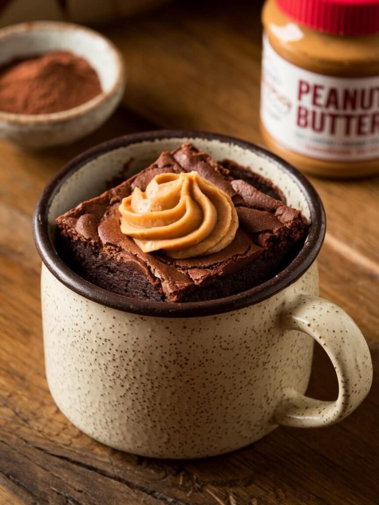 Peanut Butter Swirl Brownie Mug