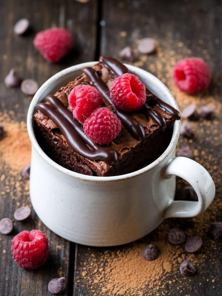 Raspberry Bliss Brownie Mug Cake