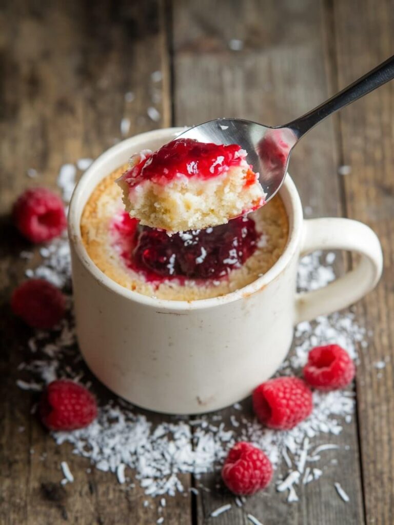 Raspberry Surprise Mug Cake