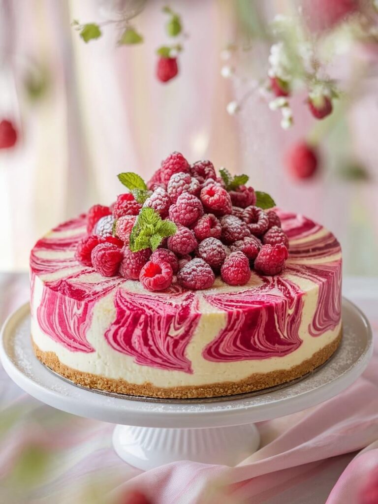 Raspberry Swirl Cheesecake