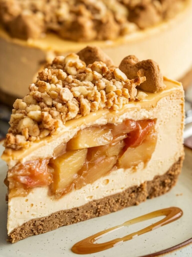 Apple Crumble Cheesecake Slice