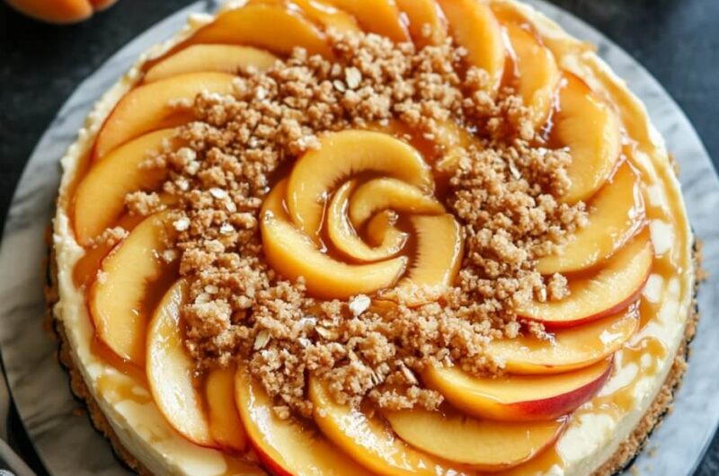 Bourbon Peach Streusel Cheesecake: A Southern-Inspired Delight