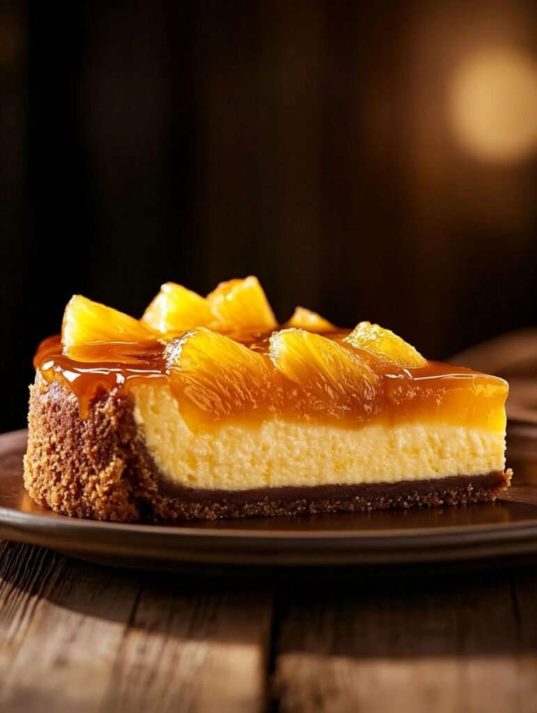 Caramelized Pineapple Cheesecake Slice