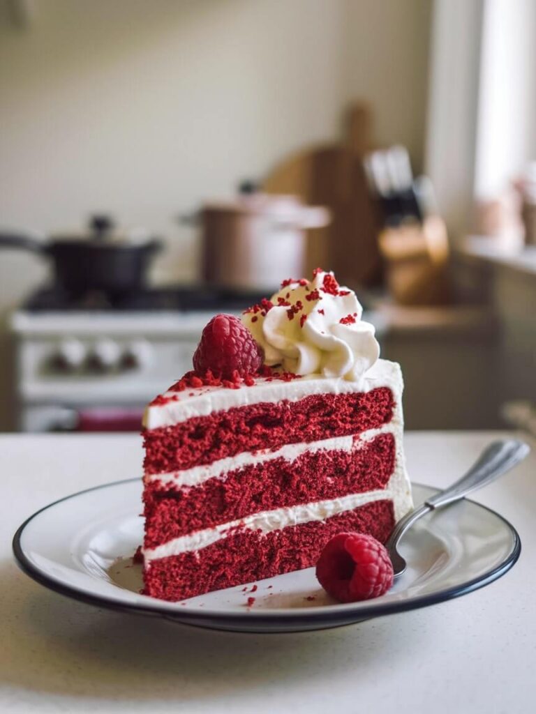 Classic Red Velvet Cake Slice