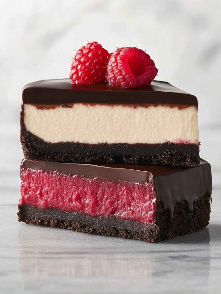 Double Layer Raspberry Ganache Cheesecake