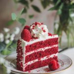 Elegant Red Velvet Cake with Fresh Raspberries