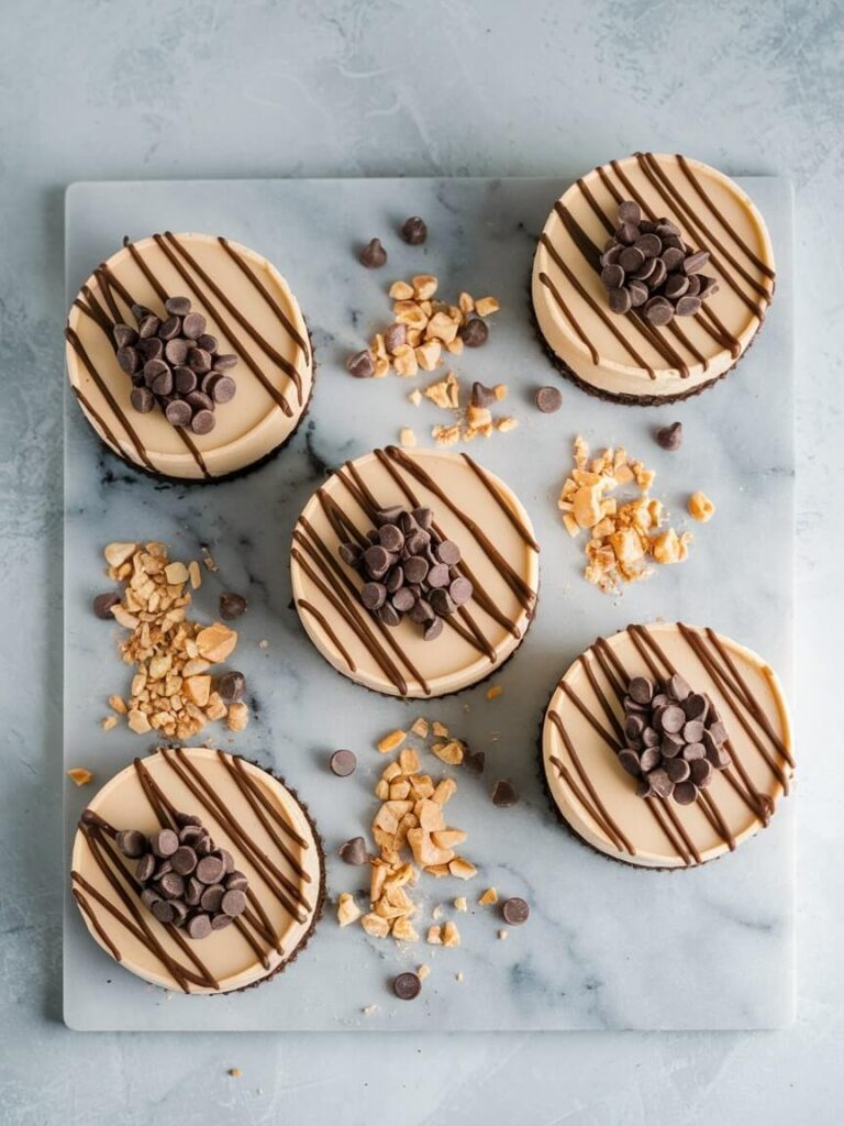 Flat Lay of Mini Chocolate Cheesecakes