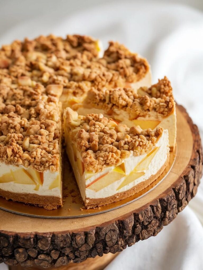 Golden Apple Crumble Cheesecake