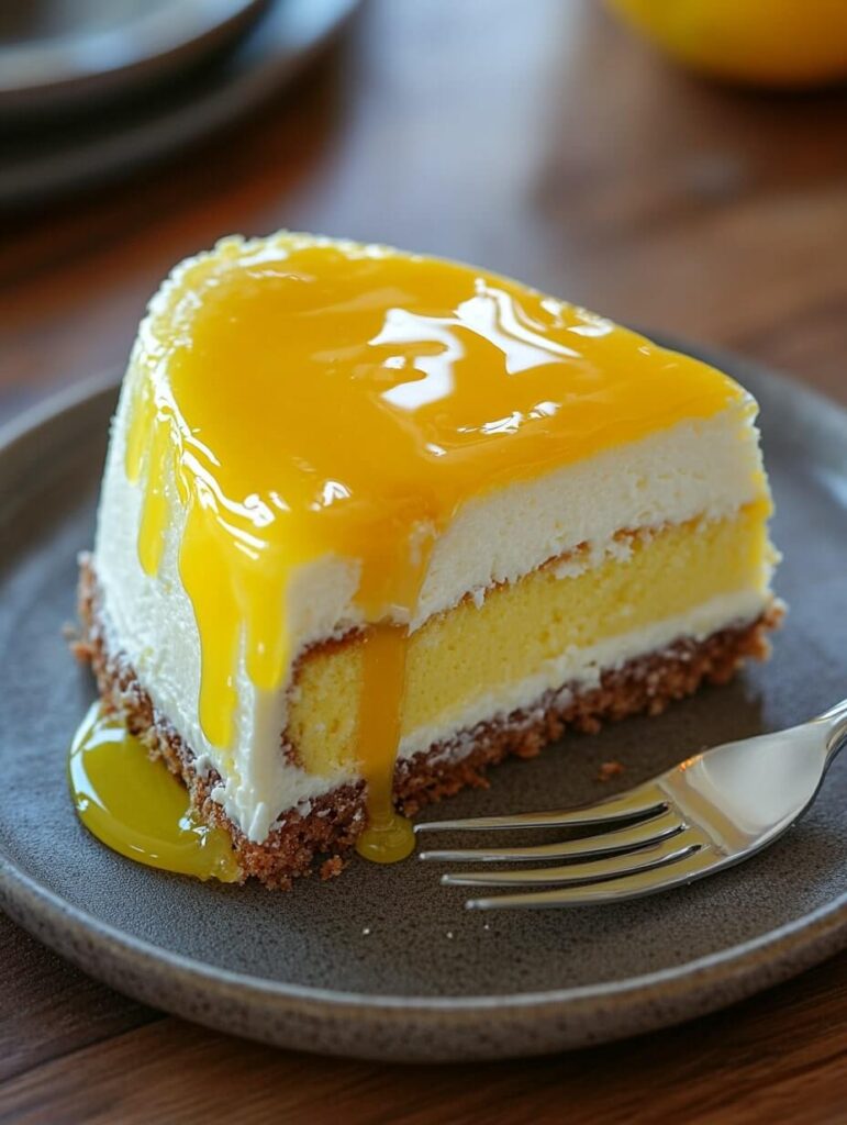 Lemon Drizzle Cheesecake Slice