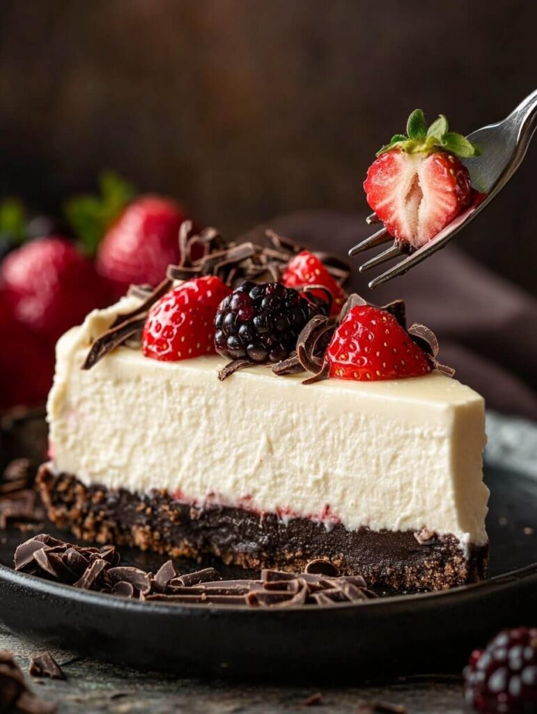 Mixed Berry Dark Chocolate Cheesecake