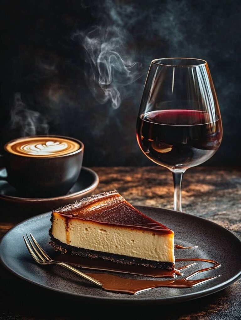 Mocha Bliss Cheesecake with Wine Pairing