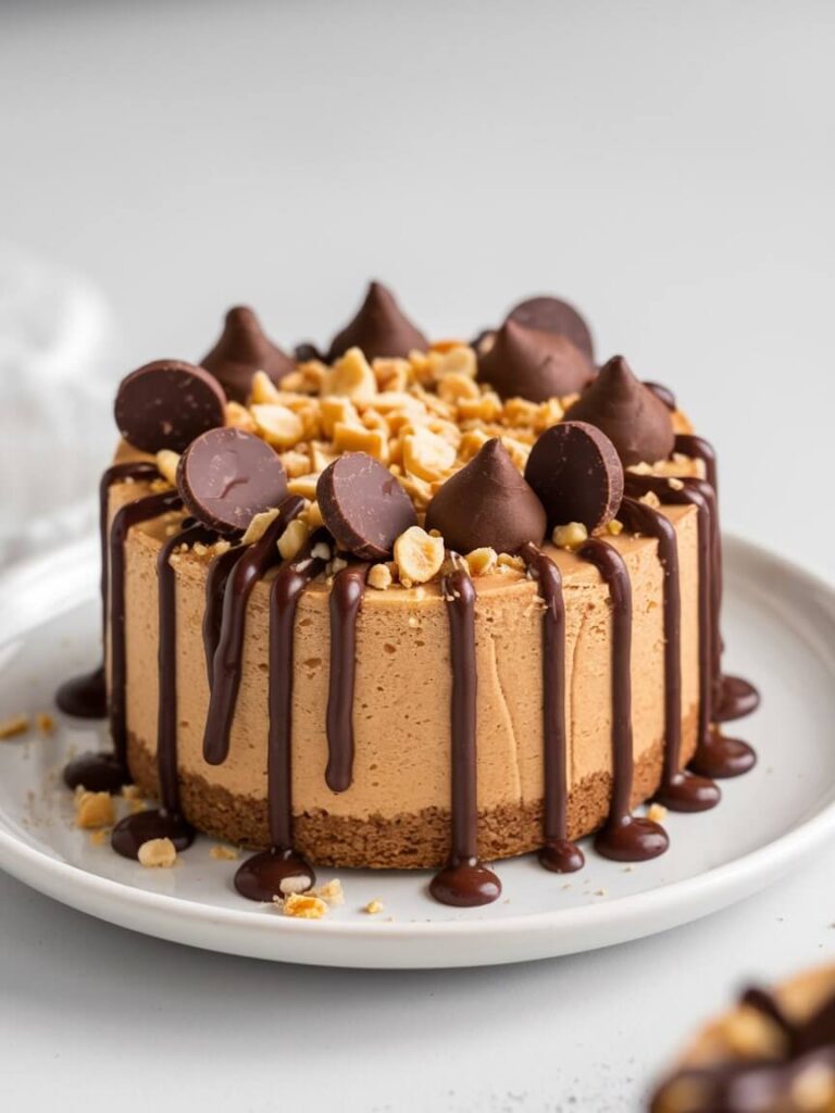 No-Bake Chocolate Peanut Butter Cheesecake