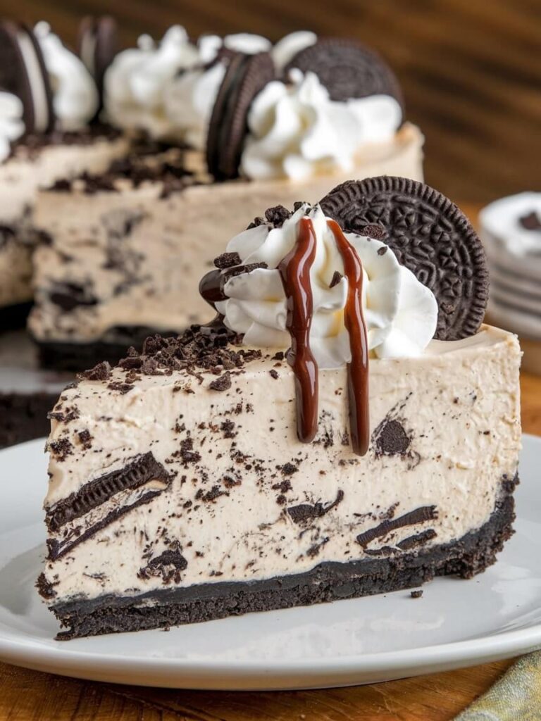 Oreo Caramel Cheesecake Slice