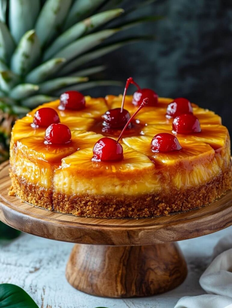 Pineapple Upside-Down Cheesecake Whole Display