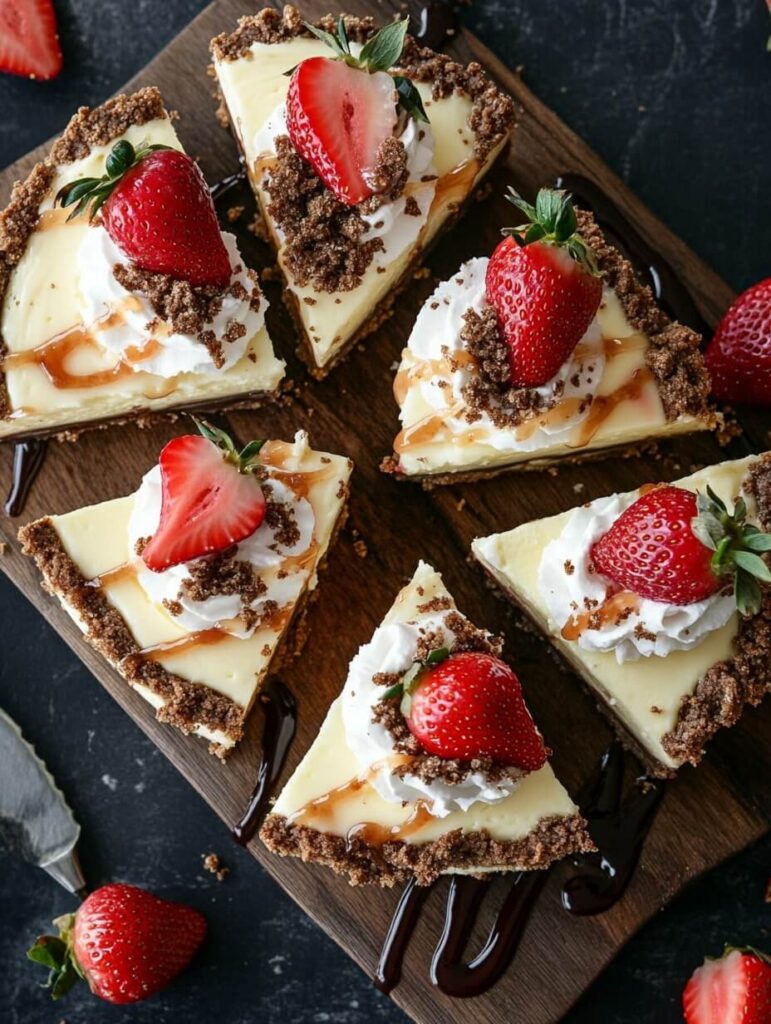 Rustic Strawberry Cheesecake Slices