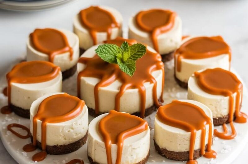 Mini Cheesecakes with Salted Caramel: A Bite-Sized Decadence