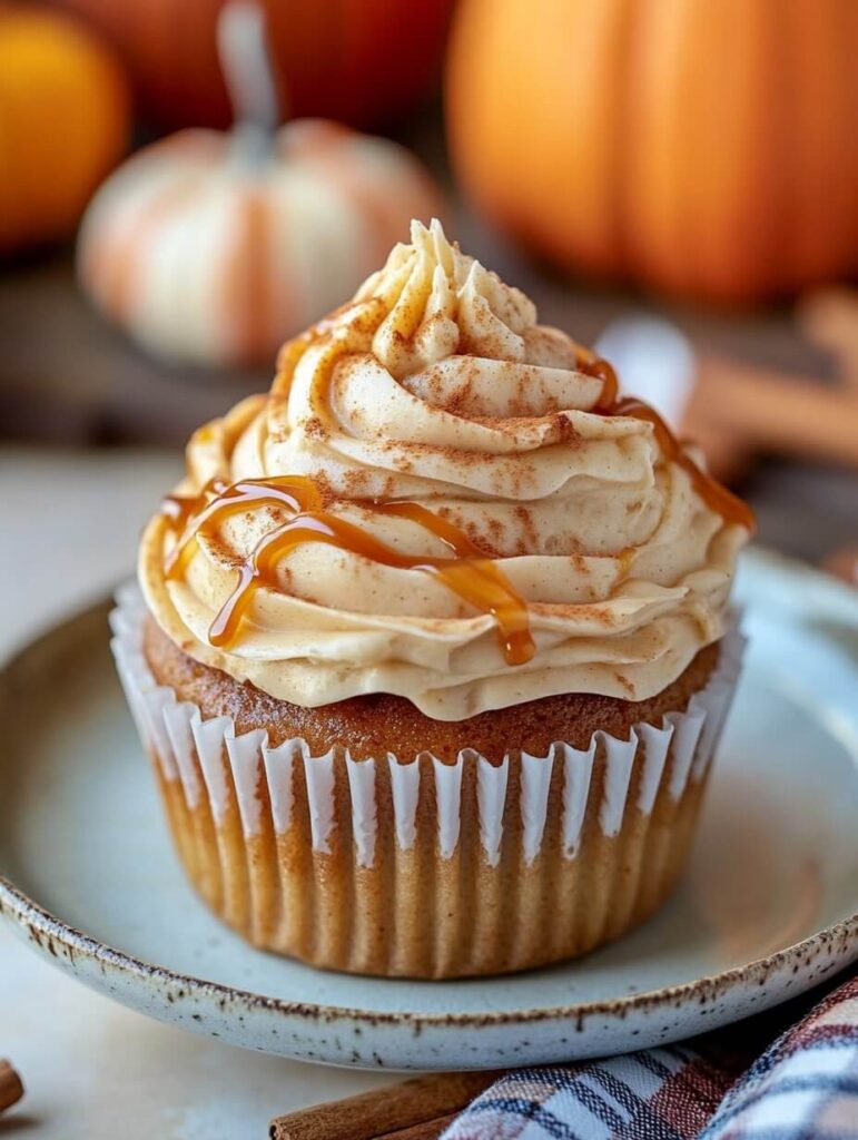 Autumn Cinnamon Drizzle Cupcake