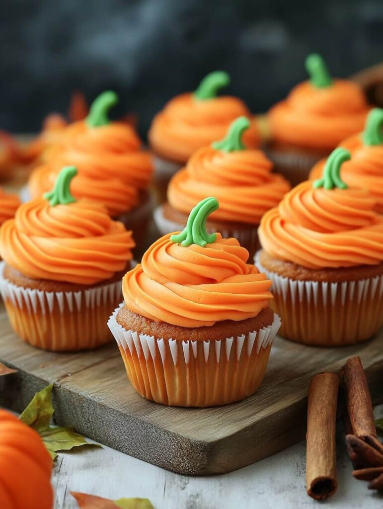 Autumn Harvest Pumpkin Cupcakes