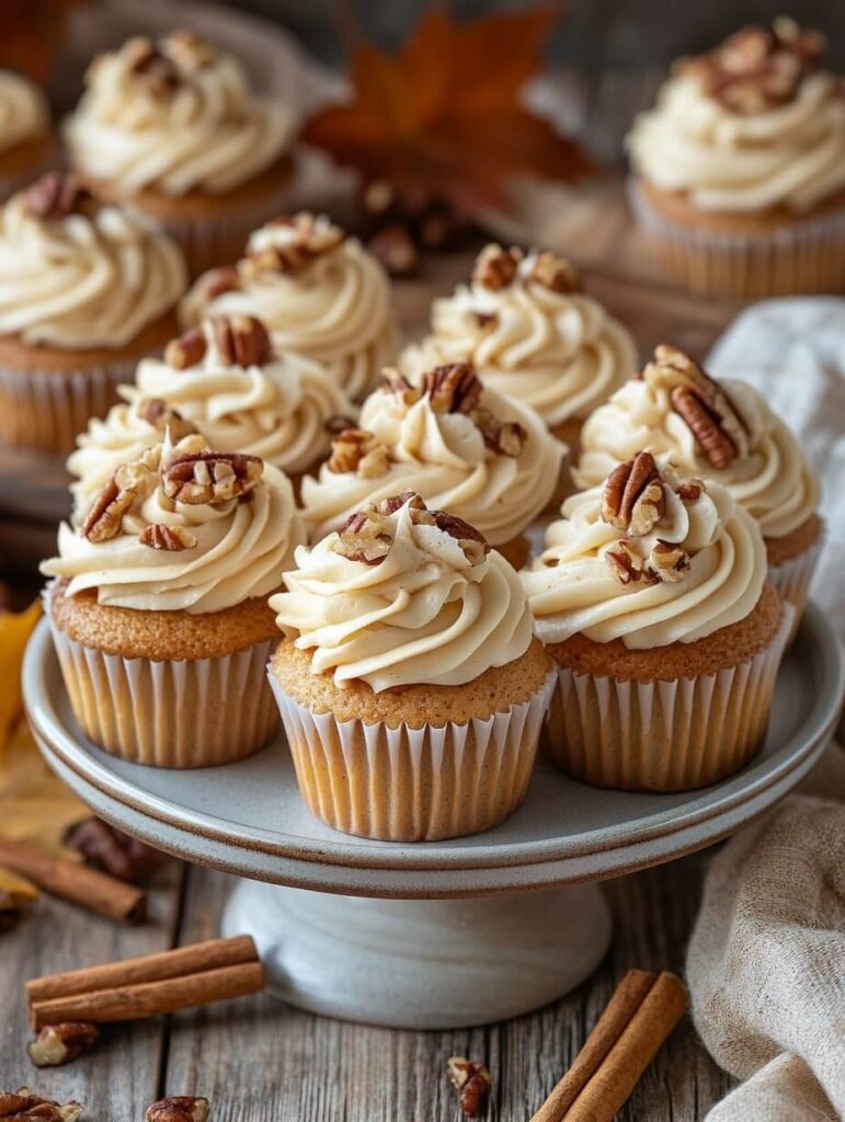 Autumn Spiced Pecan Cupcakes