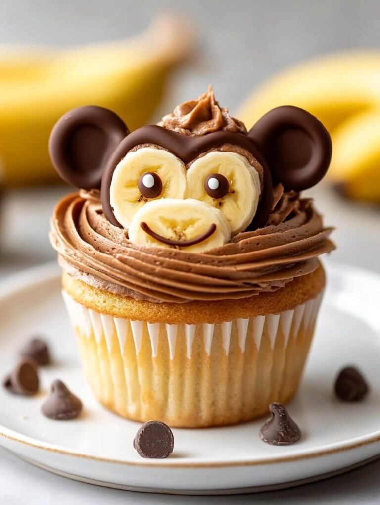 Banana Chocolate Monkey Cupcake