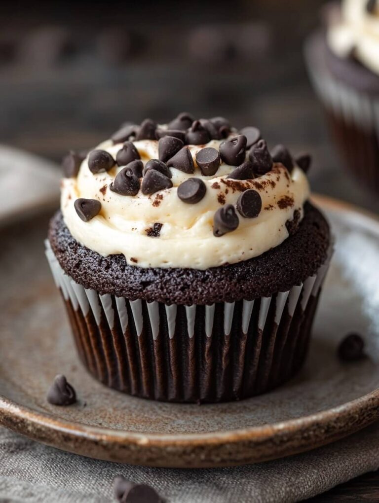 Black Bottom Cupcake with Chocolate Chips