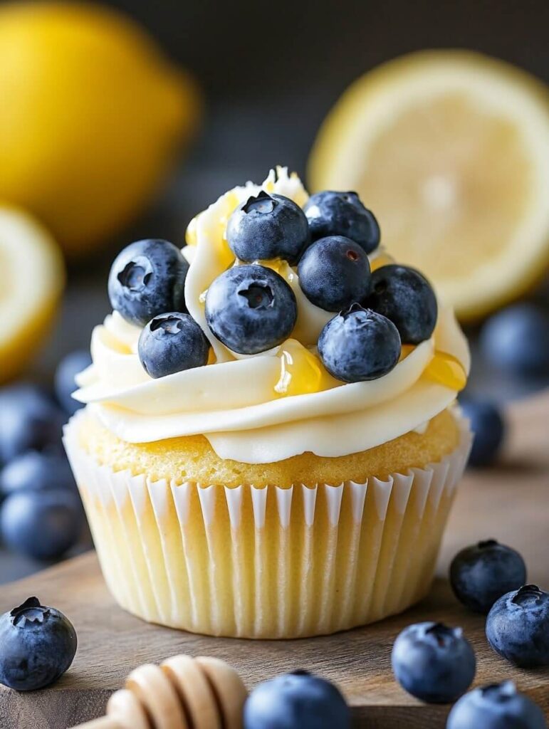 Blueberry Lemon Honey Cupcake