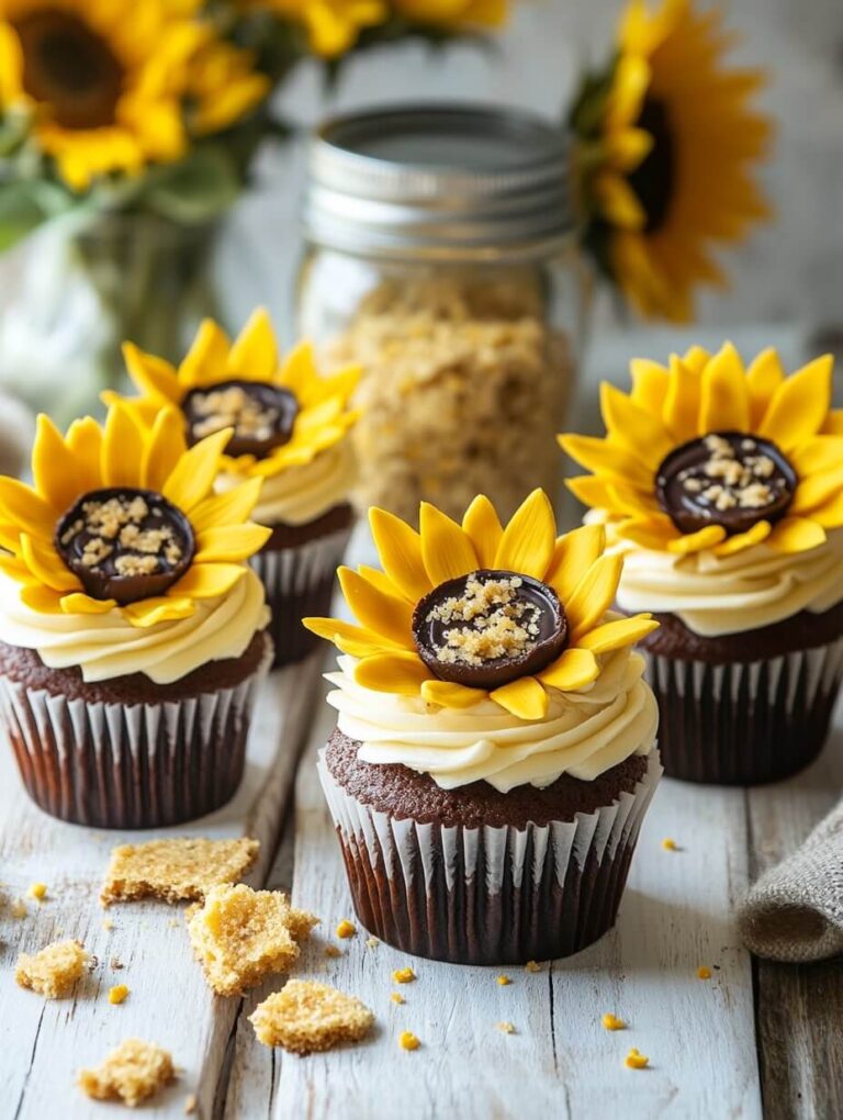 Chocolate Sunflower Cupcake Delight