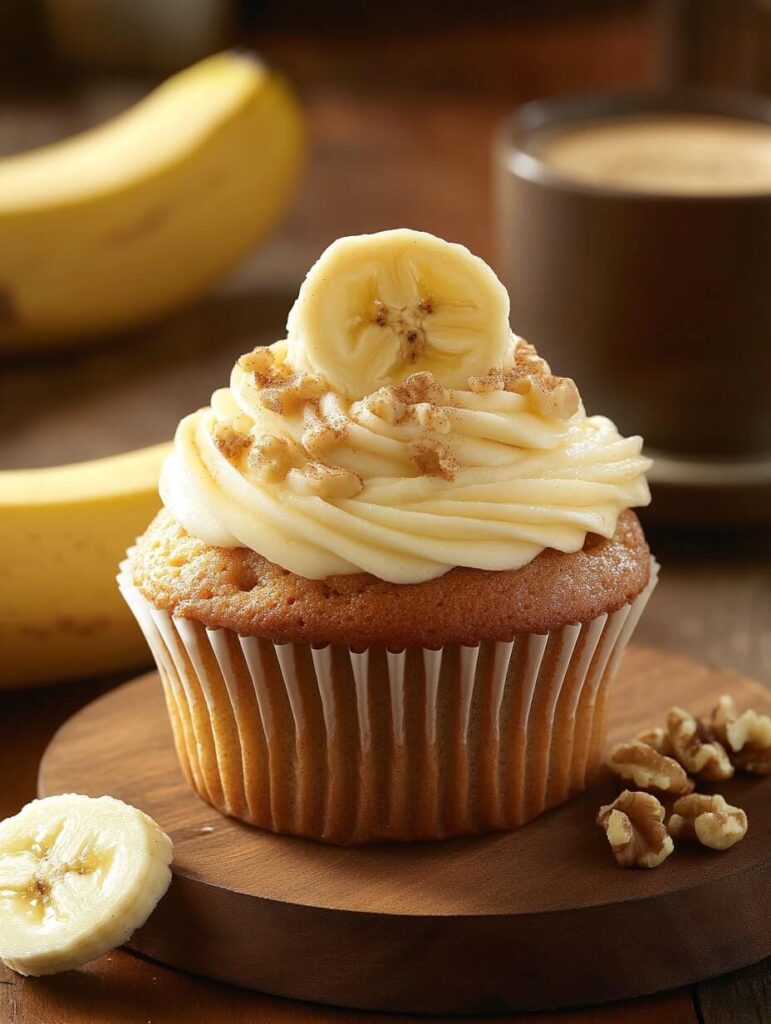 Classic Banana Cupcake with Creamy Frosting