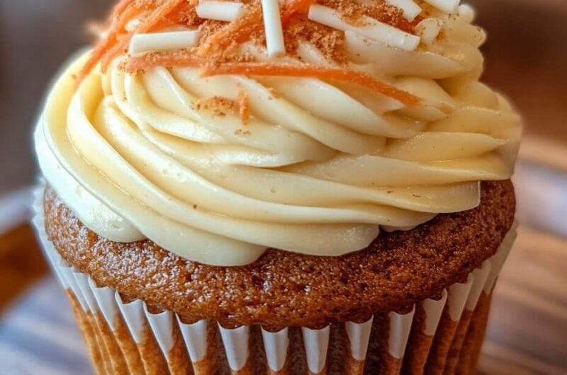 Carrot Cupcakes with White Chocolate Cream Cheese Icing – A Sweet and Spiced Delight