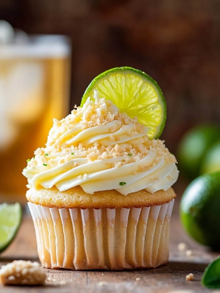 Classic Key Lime Pie Cupcake with Graham Cracker Crumbles