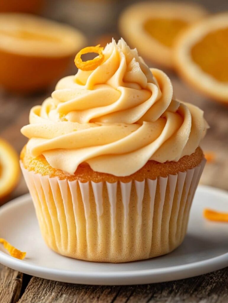 Classic Orange Buttercream Cupcake