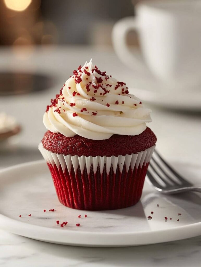 Classic Red Velvet Cupcake with Cream Cheese Frosting