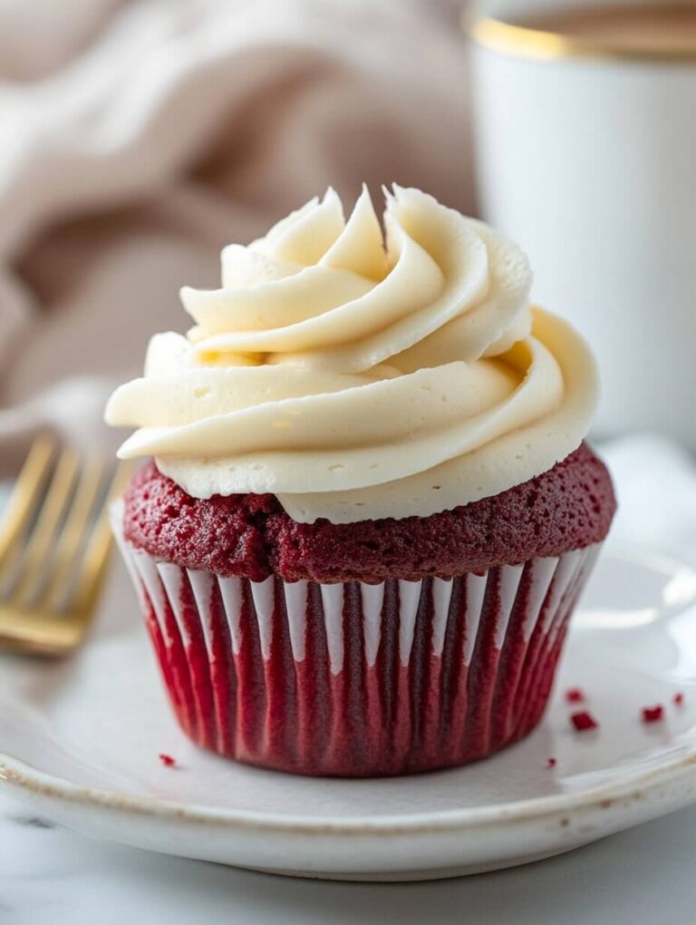 Classic Red Velvet Cupcake with Cream Cheese Frosting