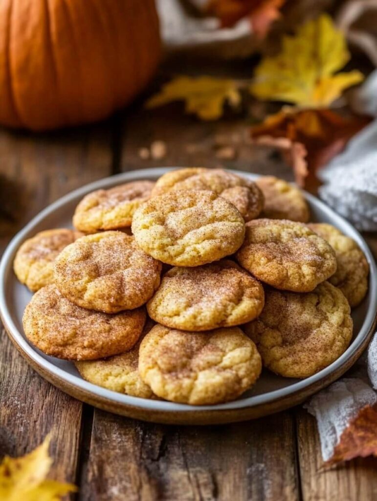 Classic Snickerdoodle Cookies in a Rustic Fall Setting