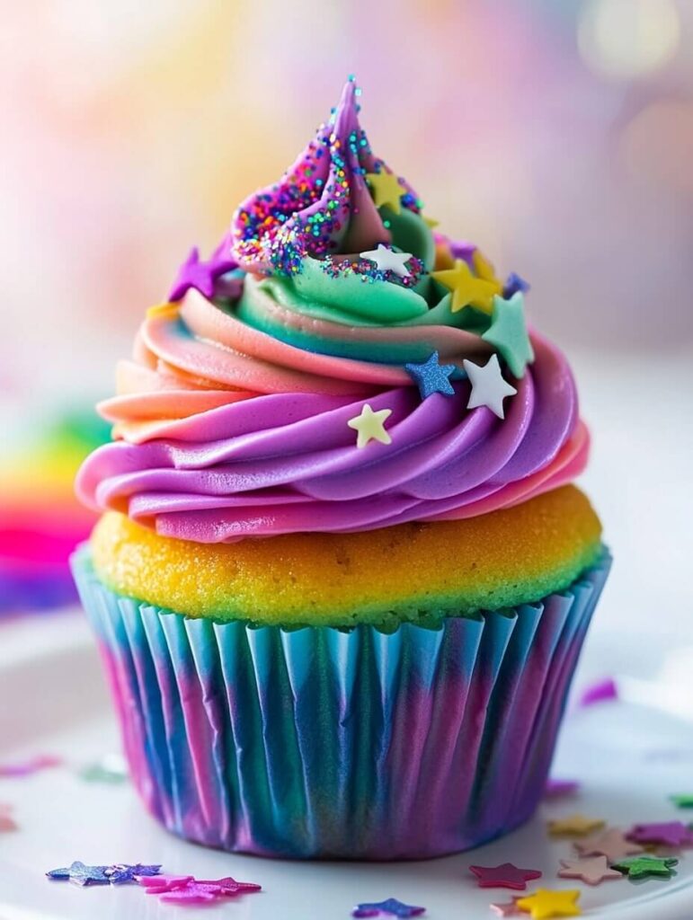 Cosmic Rainbow Fantasy Cupcake