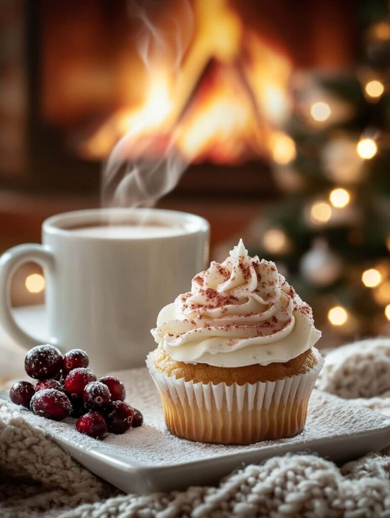 Cozy Fireside Cranberry Cupcake