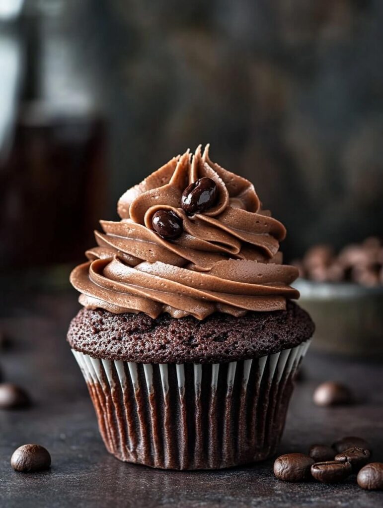 Dark Chocolate Espresso Cupcake