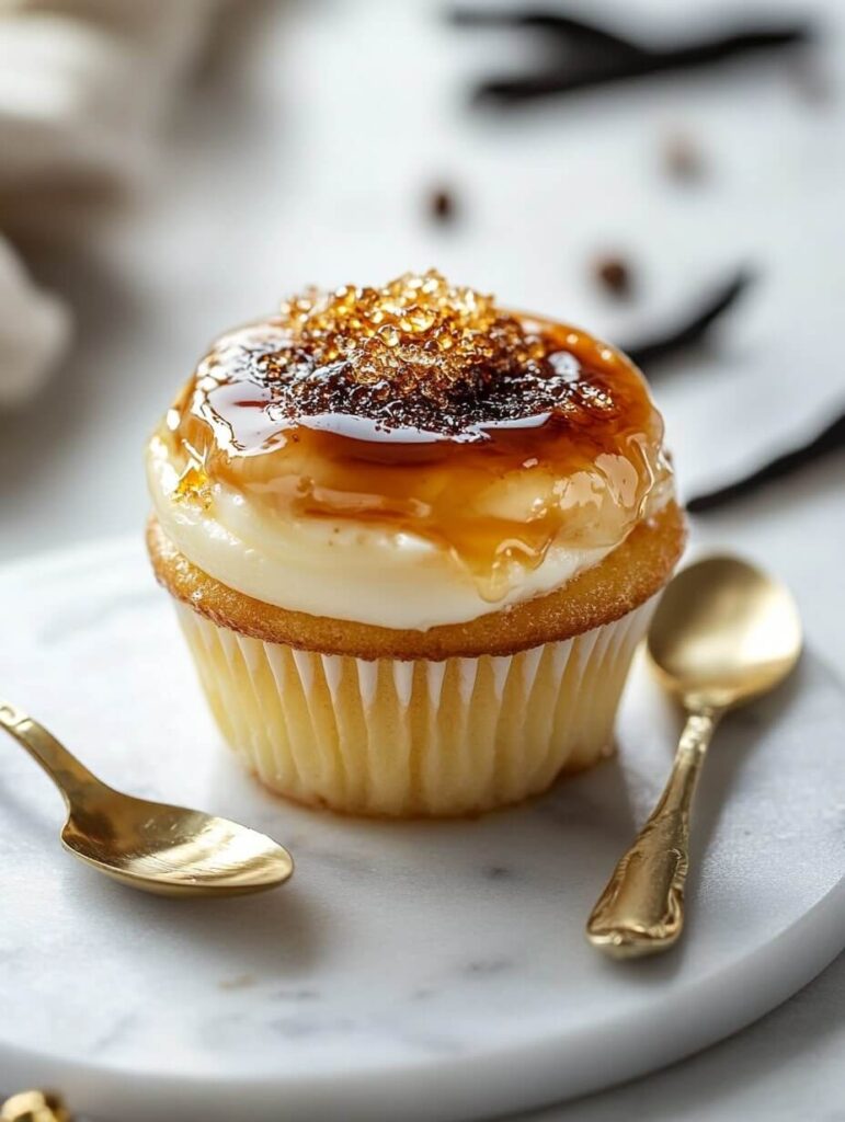 Decadent Caramelized Sugar Crème Brûlée Cupcake