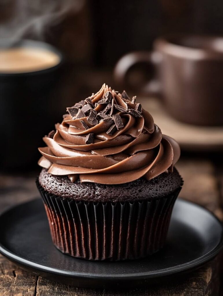 Decadent Dark Chocolate Cupcake with Rich Ganache Frosting