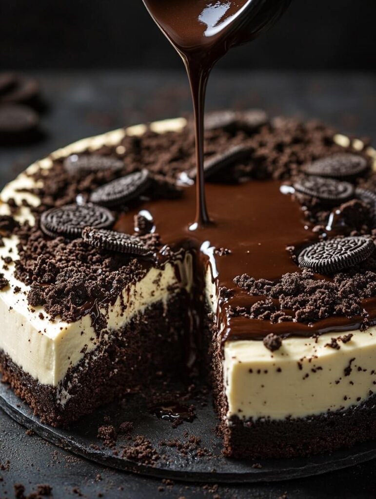 Decadent Oreo Cheesecake with Chocolate Ganache